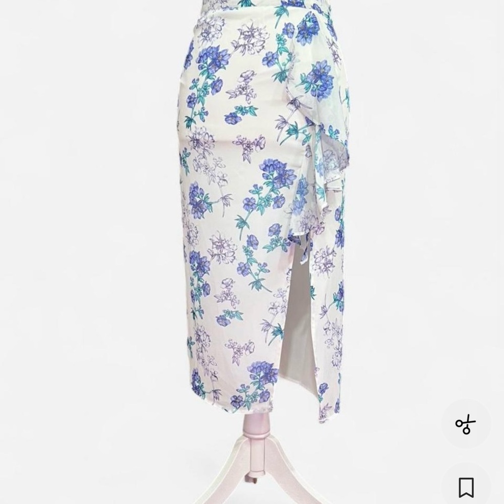 Yumi Kim Asymmetrical Skirt in Blue Floral